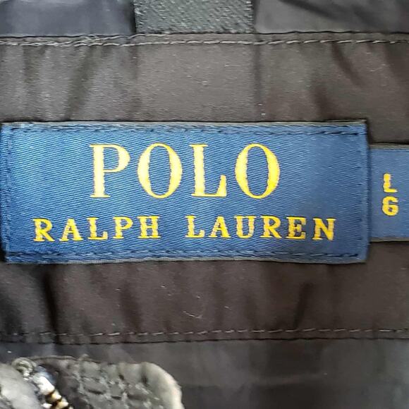 Polo Ralph Lauren Jacket SoftShell Mens Size Large Black Logo Zip Preppy Flight - Picture 5 of 12